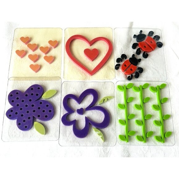Duncan Chunky Layers Craft Foam Lady Bugs Hearts Flowers See Thru Mounts (6) VTG - Picture 8 of 8